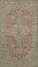 Classique Rose/Beige Zone Tapis Avec Symétrique Modèles Main Laine Tapis 6x10