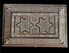 Coffret boite marqueterie nacre orientale syrie n° 18 K coffre art populaire