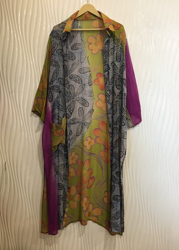 Veste kimono longue cape - , avec