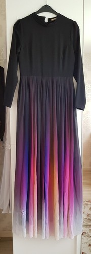 Robe longue noire dégradé