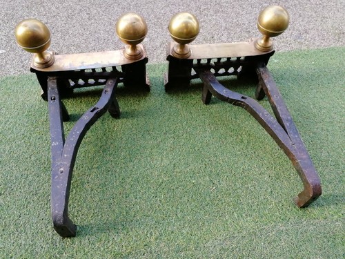 Paire chenets en bronze - paire,