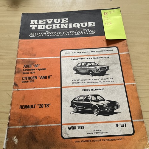 Revue technique renault ts - technique,