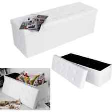 Pouf Tabouret Pliant Cube Dépliable Coffre Canapé Boîte Rangement 110x38x38cm