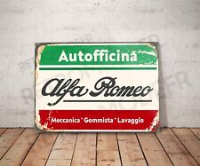 Plaque métal vintage alfa romeo autofficina Enseigne Garage Décoration Déco pub