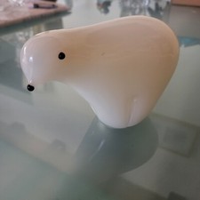Figurine En Pâte De Verre Ours Blanc