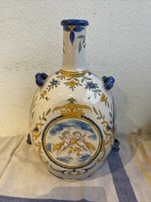 Ancien Vase Gourde Faïence De