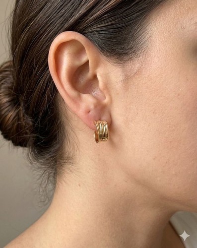 Paire boucles oreilles or - paire, d'oreilles