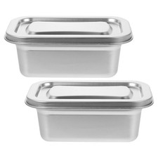  2 Pcs Boite Pour Congelateur Gouter Inox Seau À Glace De Stockage Nourriture
