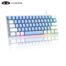 -Mini Clavier De Jeu 60%, Rétro4.2 RVB, 61 Touches, Clavier Ultra-Compact, Ergon