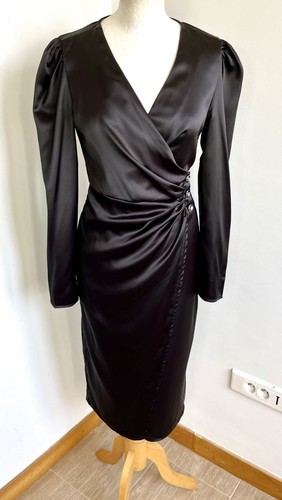 Robe t36 satin - noir, cache