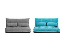 Canapé Convertible 2 Place Au Sol Rembourré Réglable 6 Position Oreiller Chambre