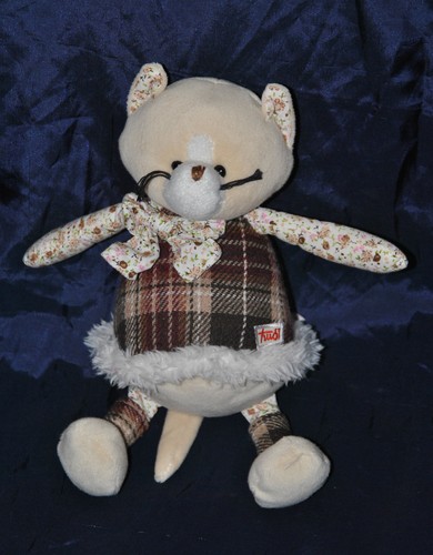 Peluche doudou chat beige - chat,