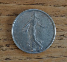 Pièce fautée de 5 francs semeuse en argent 1962