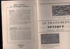 publicité ancienne physique atomique traitement ionique salon coiffure l'oreal