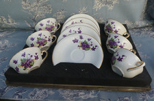 Limoges  Set Of 6  Sofafils coffe cup Porcelaine Floral Berry Elegant tasse café