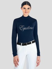 Equiline E H00813 WOMEN'S TURTLENECK SHIRT L/S BLUE AW 20