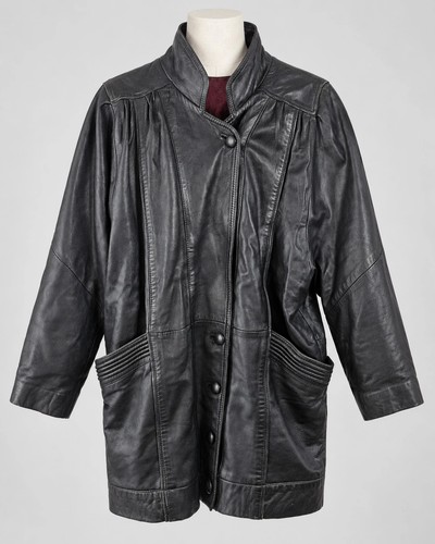 Manteau cuir noir - cuir,