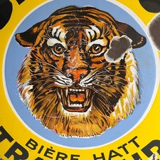 ancienne plaque émaillée TIGRE BOCK - authentique et signée EAS
