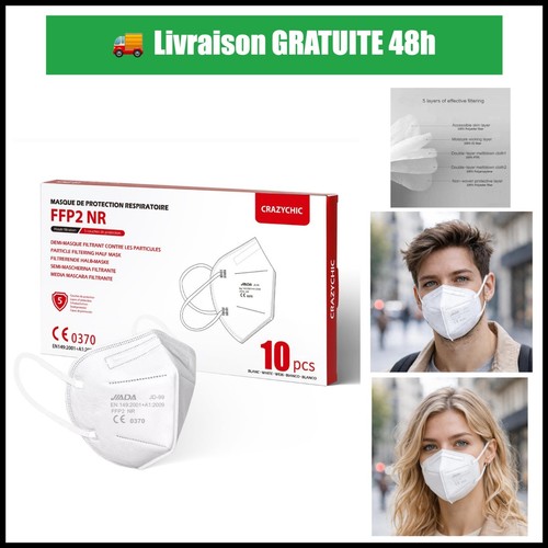 Crazychic masque ffp2 blanc - crazychic,