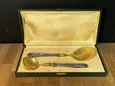 Coffret couverts de service à fraises - Argent Francais