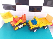 Jouet Fisher price vintage little people 329 320 husky helper bulldozer camion