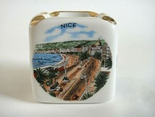 POT/CENDRIER CANNES NICE MONACO MENTON Porcelaine d'Art Monte-Carlo