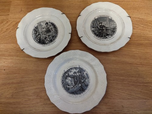 Lot assiettes chanson faïence - lot,