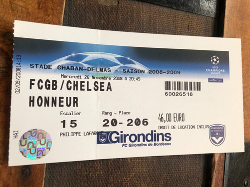 Ticket bordeaux chelsea - )),