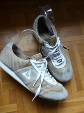 COQ SPORTIF basket basse tennis Vintage Toile et cuir Beige T 39 EU  US 6.5