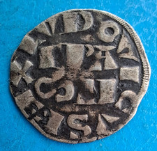 Louis VII , denier Paris 3ème type , Dy 146 , E rétrograde !