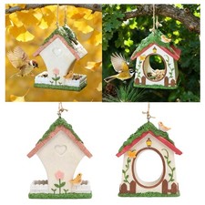 Nichoir suspendu peint à la main, abri pour merles bleus, pour jardin,