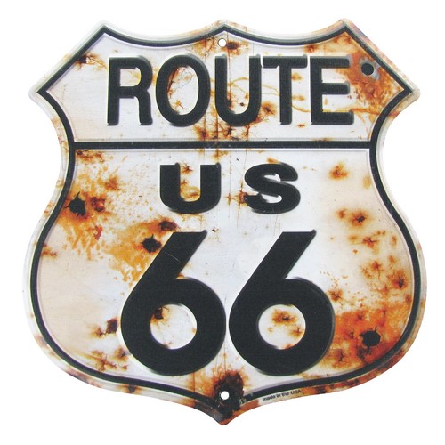 Rusty highway route tin - highway,