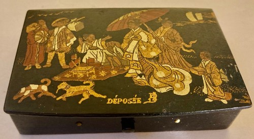 Boite timbres decor chinois - boite,
