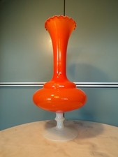 VASE OPALINE ORANGE-VINTAGE 1950-60-DESIGN-h=42cm