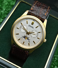 Rare Montre Chronographe JOVIAL Digital Moon-Phase Luxury Triple Date Swiss...