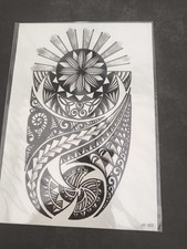 Tatouage Numéro 2 Éphémère Polynésien Soleil 