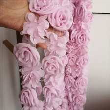 50cm 3D Rose Fleur Mousseline de Soie Dentelle Garniture Couture Robe Ourlet DIY