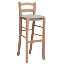 Tabouret De Bar En Bois Noyer Clair H 80 Cm Assise Similicuir Gris Taupe