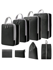 Ensemble/8 Pièces Emballage Compressible Sac De Rangement De Voyage Cubes Valise