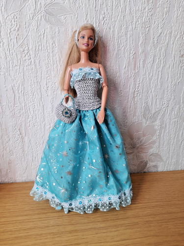 Robe soir turquoise et - ,