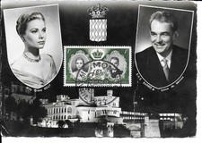 MONACO CARTE POSTE PREMIER JOUR 1956 GRACE KELLY RAINIER III