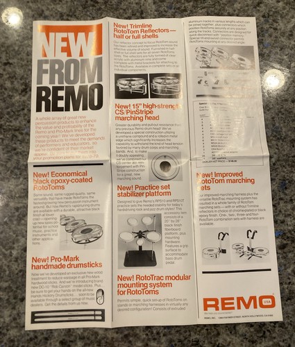 Vintage print remo drums - ad, of