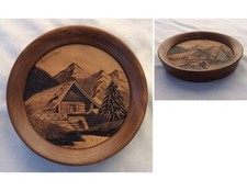 TABLEAU EN BOIS - PYROGRAVURE - GERARDMER - ART POPULAIRE - DECORATION - D