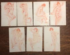 Série 43 complète - lot 7 cpa - SUZANNE MEUNIER - ETUDE DE NU