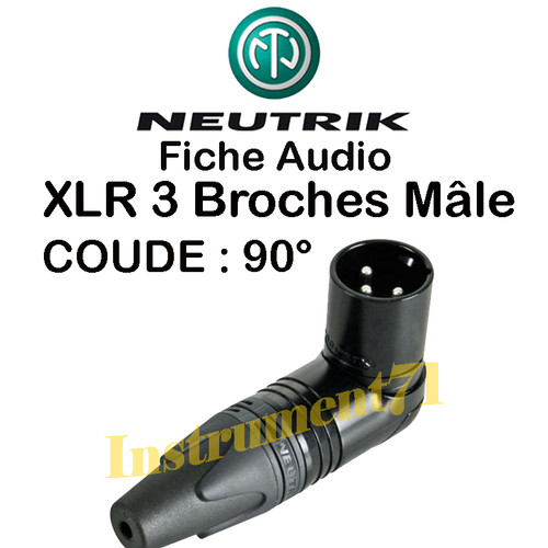 Fiche xlr mâle noire - mâle,