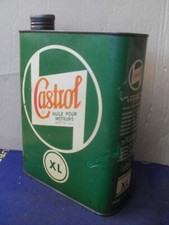 BIDON   HUILE ANCIEN   GARAGE    "  CASTROL   XL  "   ANNEES   50