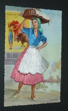 CPA CARTE POSTALE 1960-1965 TARJETA ESPAGNE ESPAGNOLE BILBAO ROBE TISSU