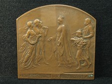 MEDAILLE PLAQUE BRONZE G.DEVREESE - EXPOSITION UNIVERSELLE DE GAND 1913 BELGIQUE