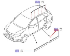 Moulure de porte arrière