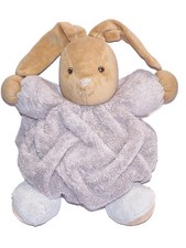 Doudou lapin plume gris beige